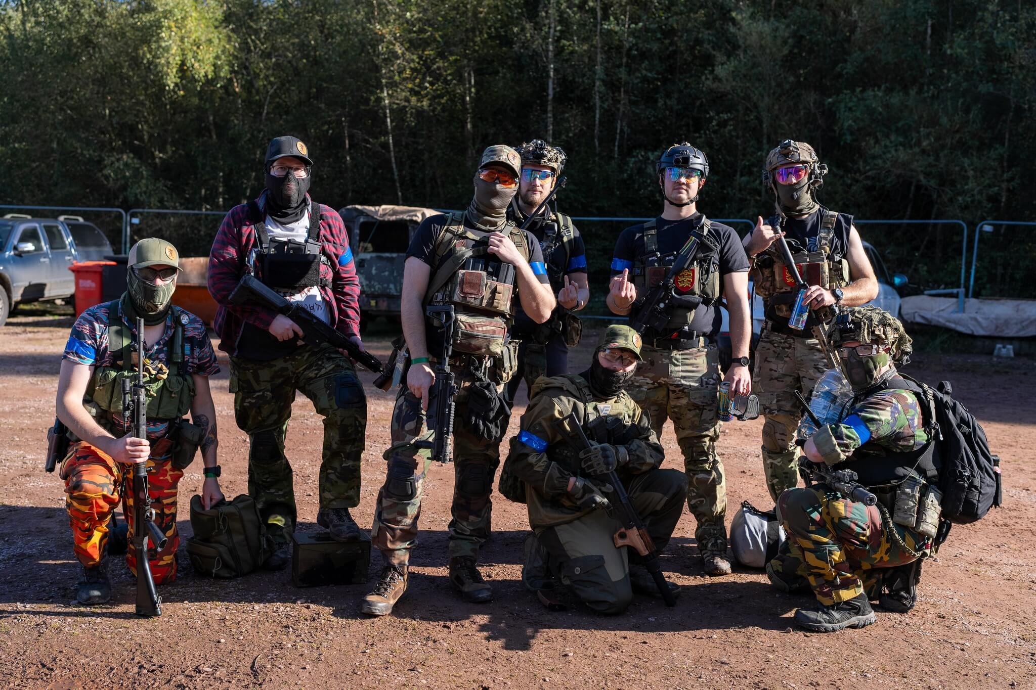 NemTac airsoft team posing ready for combat in tactical gear